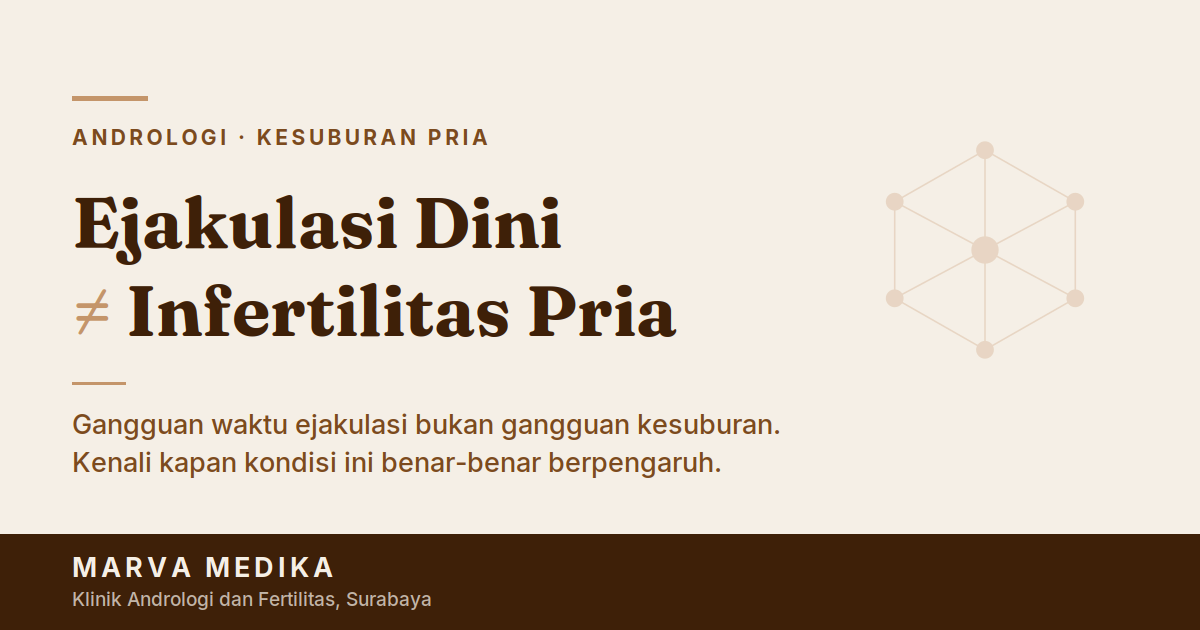 Ejakulasi dini dan infertilitas pria adalah dua kondisi yang berbeda